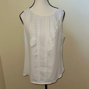 *NEW* LOFT PETITES Must-Have White Polka Dot Sleeveless Top